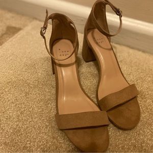 Tan block heels